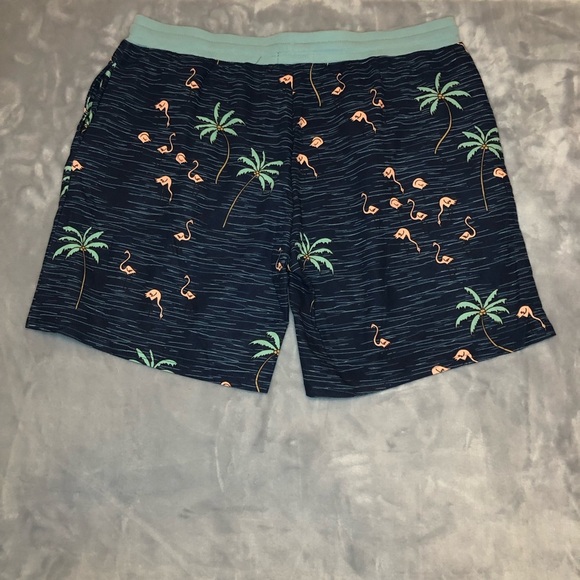 No Boundaries Men's Lounge Shorts Navy with Palm Trees/Flamingos Size 2XL NWT - Picture 4 of 7